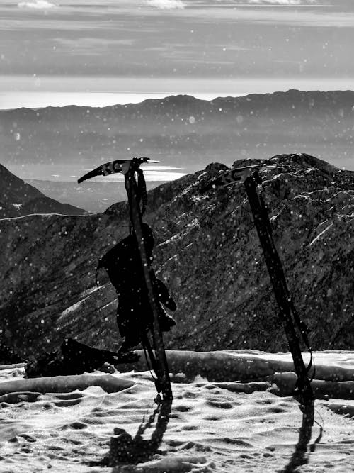 Mountaineering Ice Axe in the Mountains