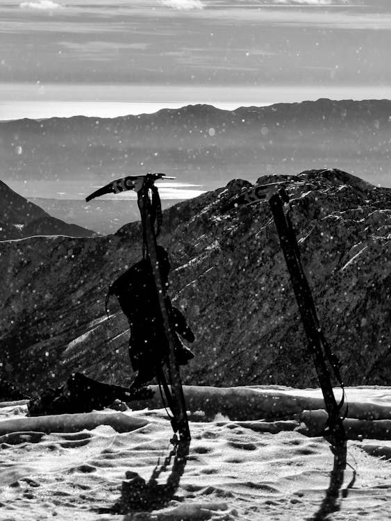 Mountaineering Ice Axe in the Mountains