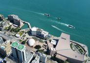 Aerial View of City Buildings Near Body of Water