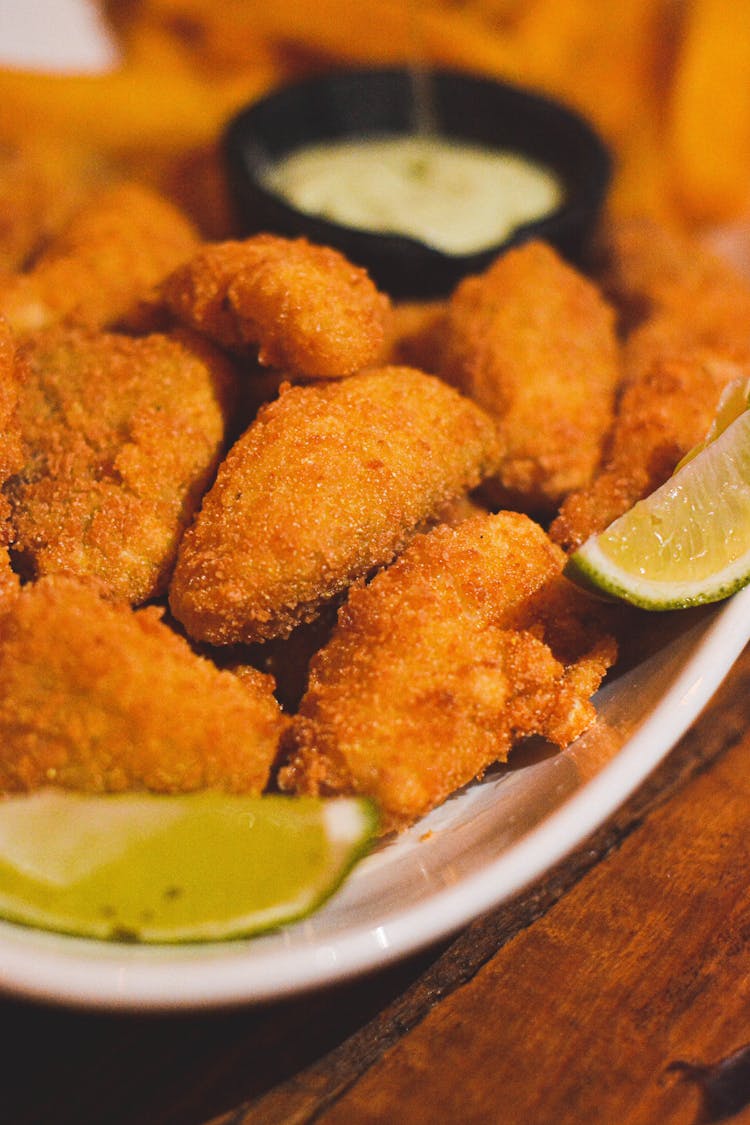 Close-Up Shot Of Fried Fish