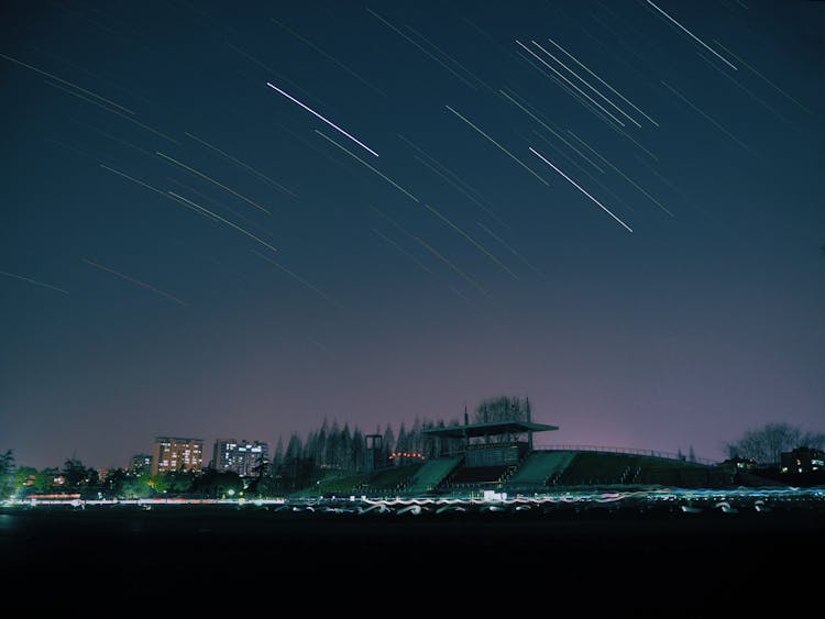 Falling Stars On Dark Sky