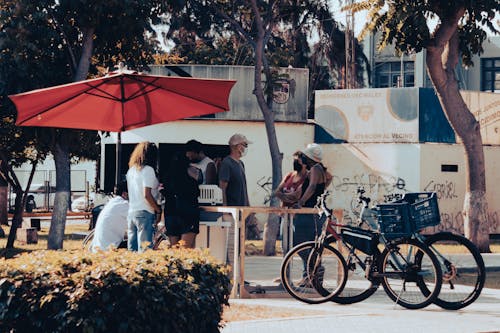 Photos gratuites de bicyclettes, conversation, groupe de personnes