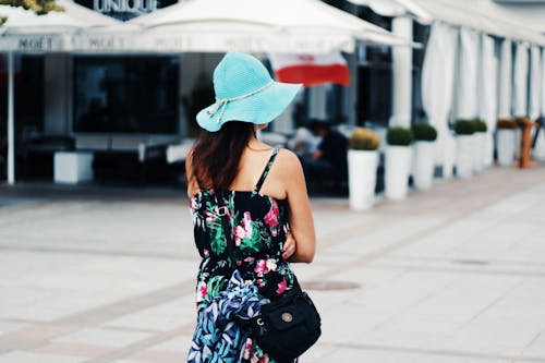 Woman Wearing Multicolored Floral Camisole Dress