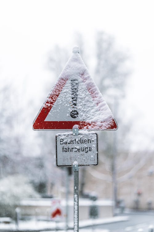 交通標誌, 信號, 冬季 的 免费素材图片