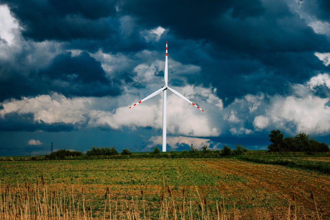 Windmill Under Cloudy Sky