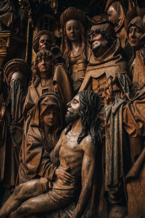 Free Sculpture of Jesus Christ in a Religious Scene Stock Photo