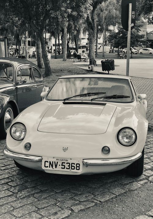 Free A classic Puma GTE parked outdoors at a car show in Batel, Brazil. Stock Photo