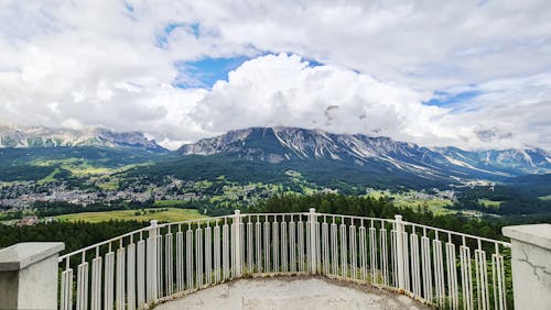 Clouds in the mountains landscape , beautiful nature background , green trees