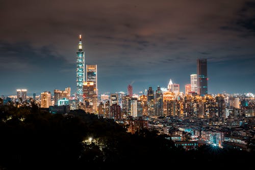 City Skyline during Night Time