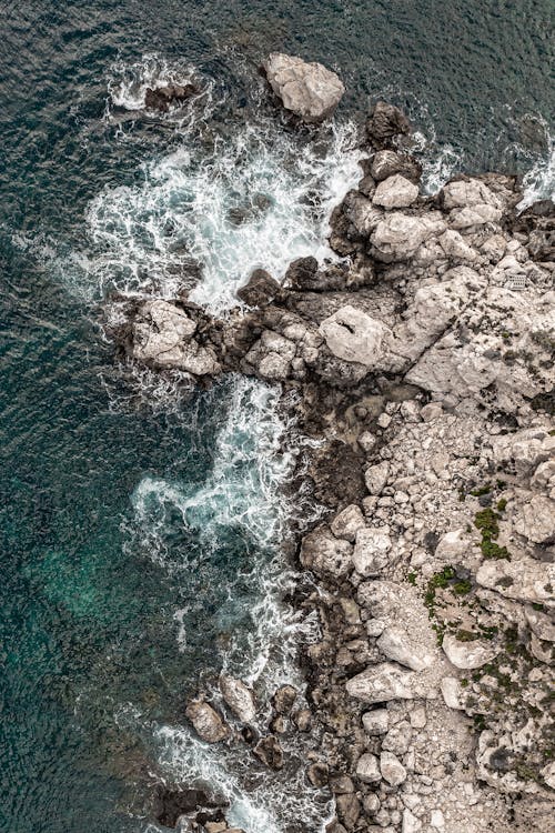

An Aerial Shot of a Rocky Shore