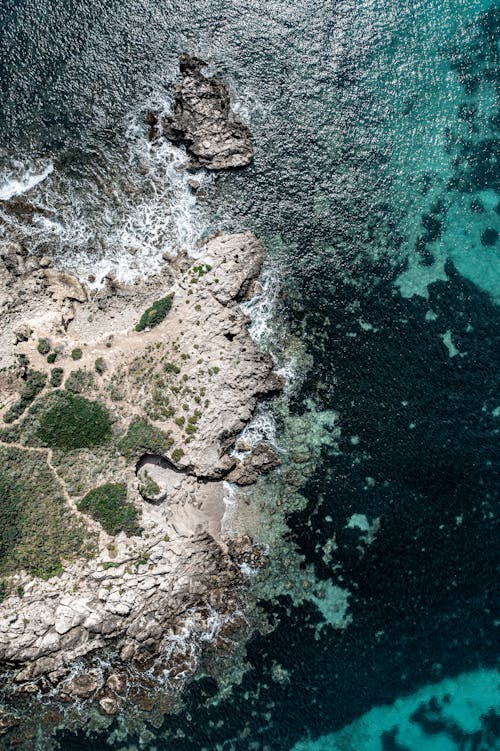 

An Aerial Shot of a Rocky Shore