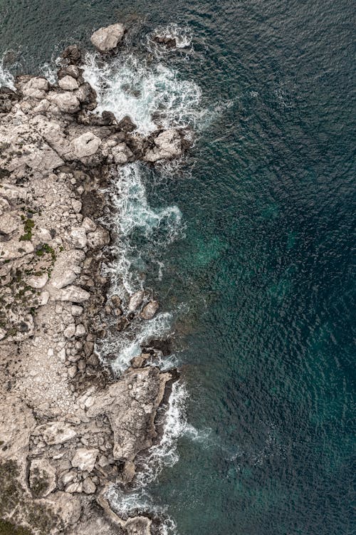 
An Aerial Shot of a Rocky Shore