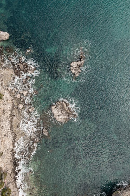 
An Aerial Shot of a Rocky Shore