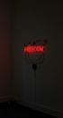 White and Red Light Bulb