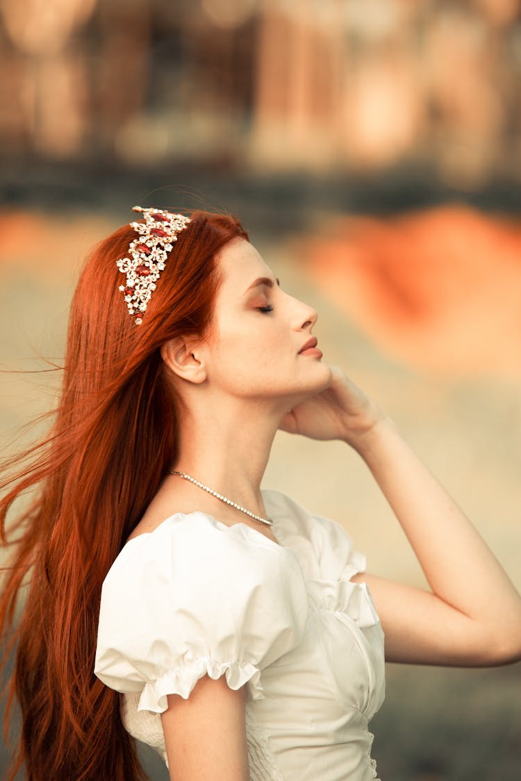 Portrait Of Woman Wearing Tiara