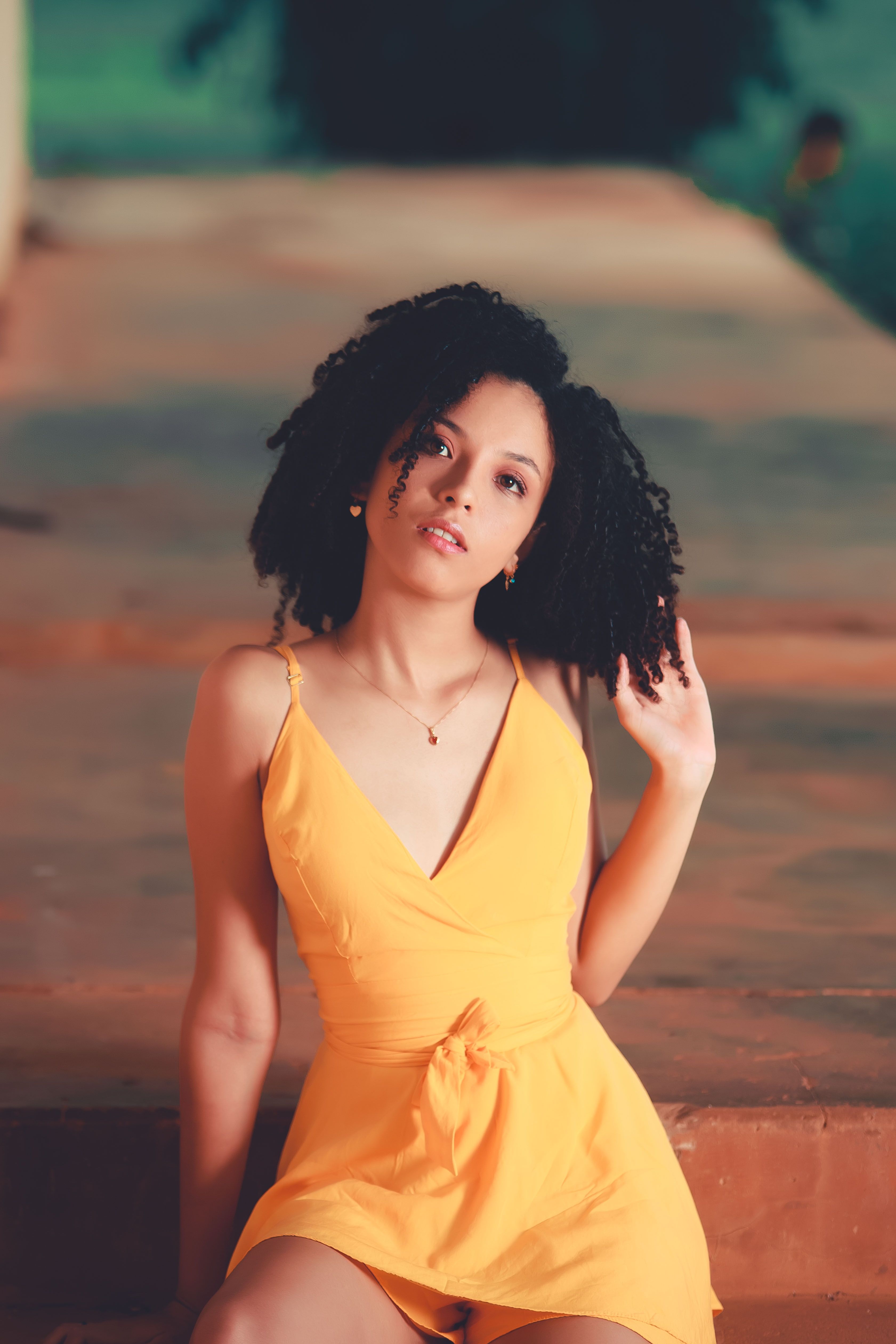 A Woman Wearing Yellow Dress · Free Stock Photo