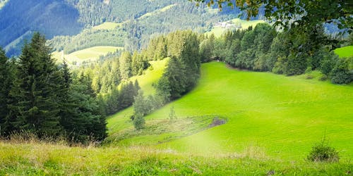 Clouds in the mountains landscape , beautiful nature background , green trees