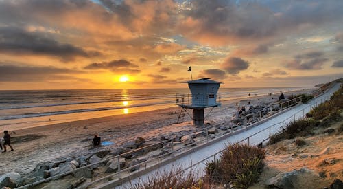 Free Sunset at Torrey Pines State Beach Stock Photo