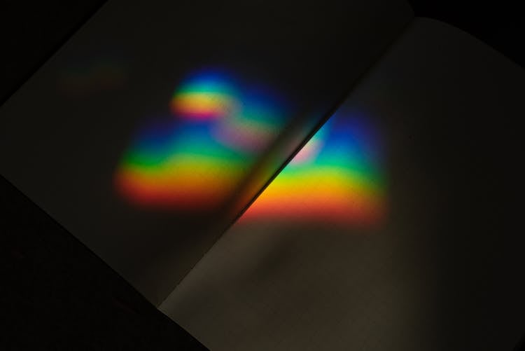 Prism Reflection On Paper In Dark