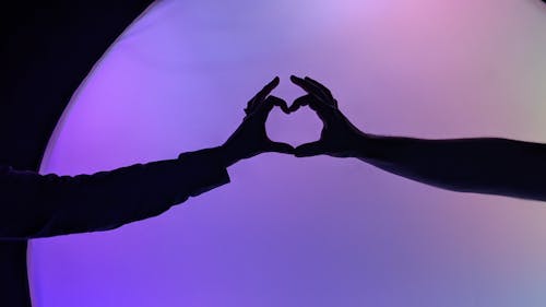 Silhouette of Hands Formation Heart Shape