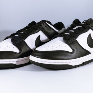 Black & White Low-Top Leather Sneakers
