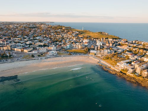 Aerial Shot of Bondi Beach and City