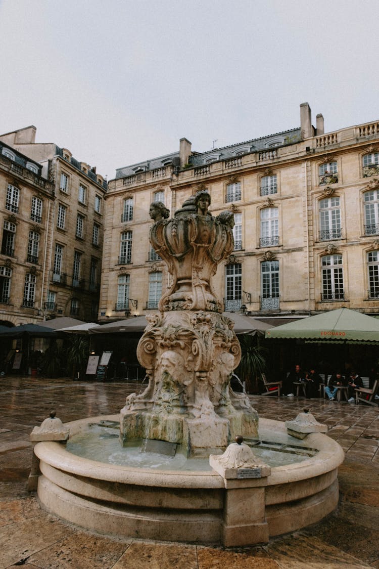 Fountain At Place Du Parlement In Bordeaux, France