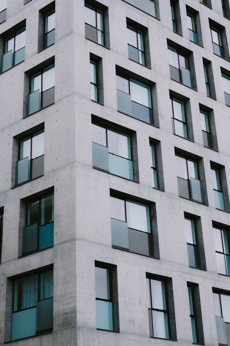 Windows Of A Modern Apartment Building