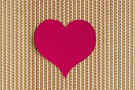 Red Heart on Brown and White Textile