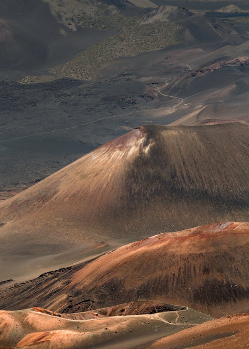 Aerial Footage of a Barren Mountain Landscape