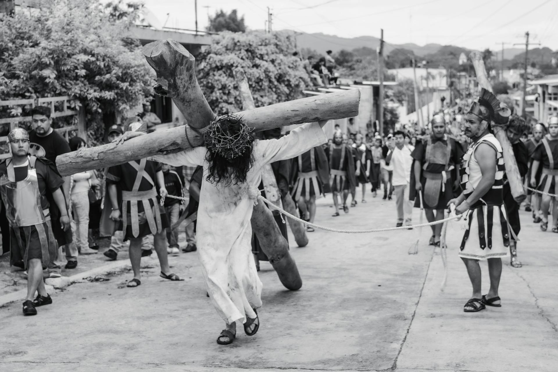 A vibrant Semana Santa reenactment depicts the Passion of Christ in Tomatlán, Mexico.