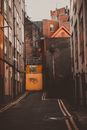 Asphalt Road between Buildings
