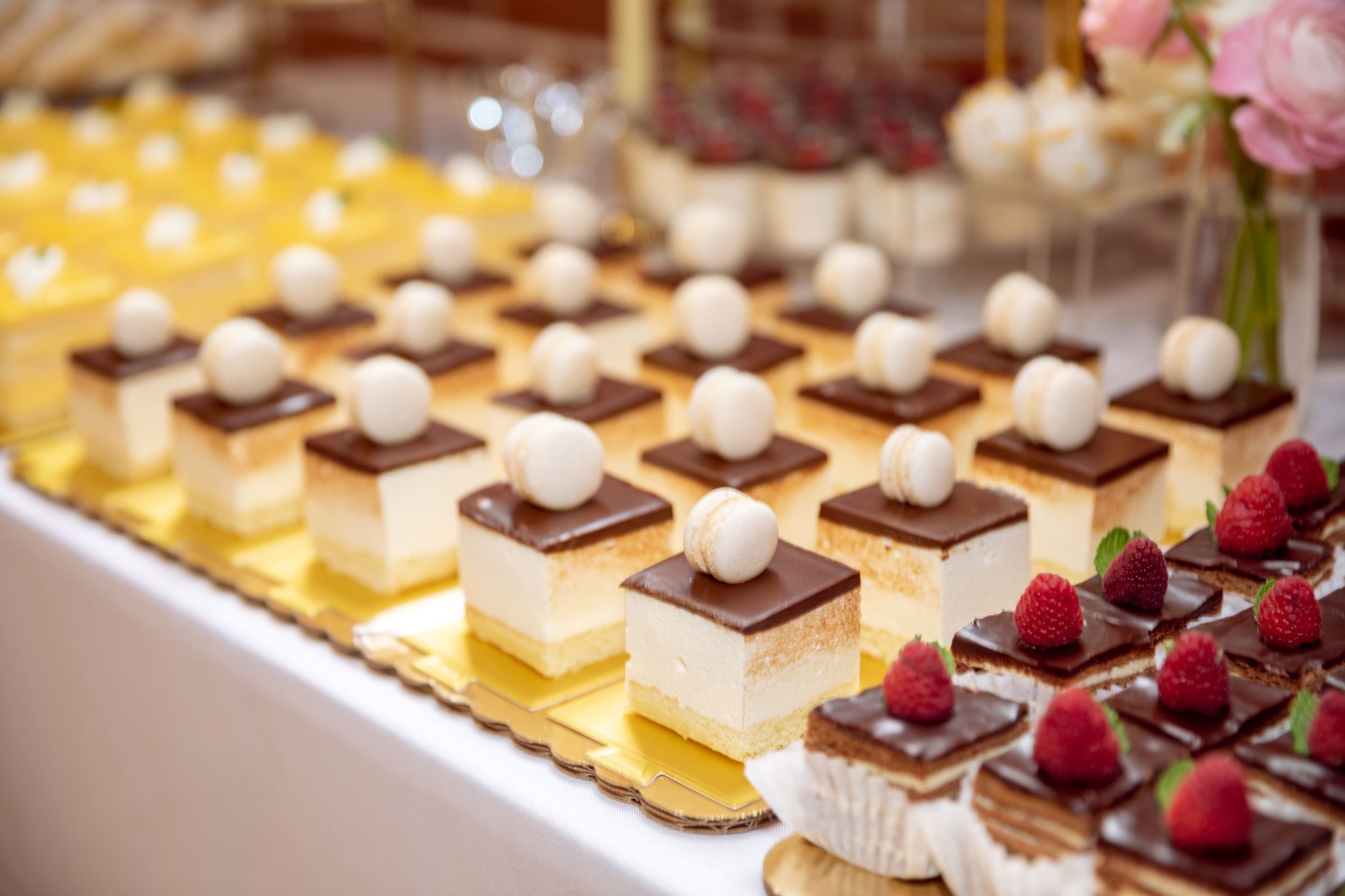 Vegan cheesecake bars served on a rustic wooden board