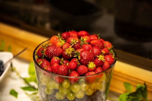Fruits in a Glass Bowl