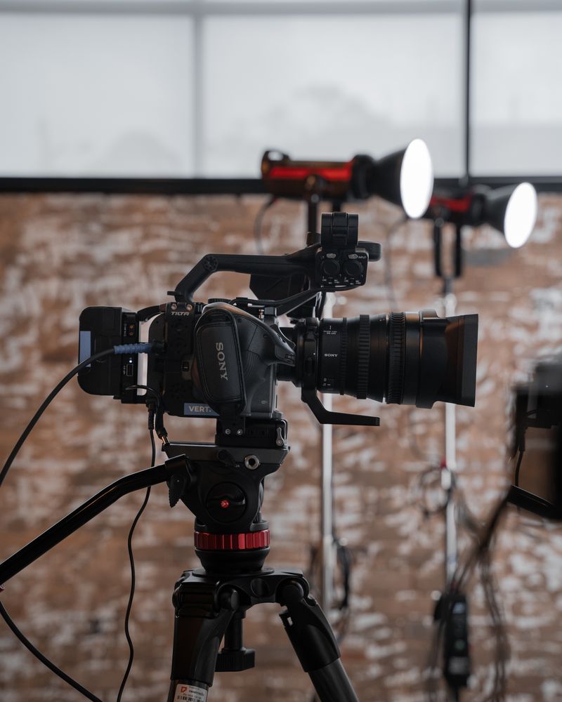 Black Sony camera used for filming