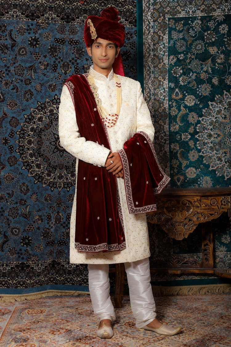 Model Man Posing In Traditional Hindu Wear