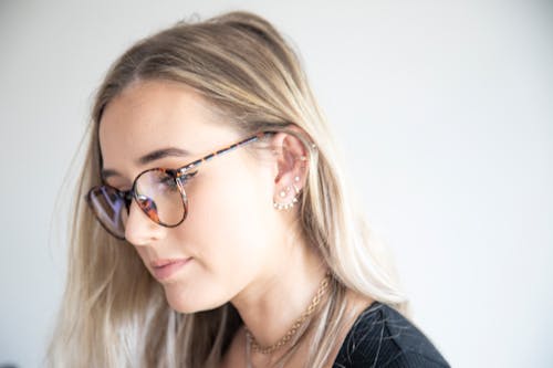 Free Blonde Haired Woman Wearing Eyeglasses Stock Photo