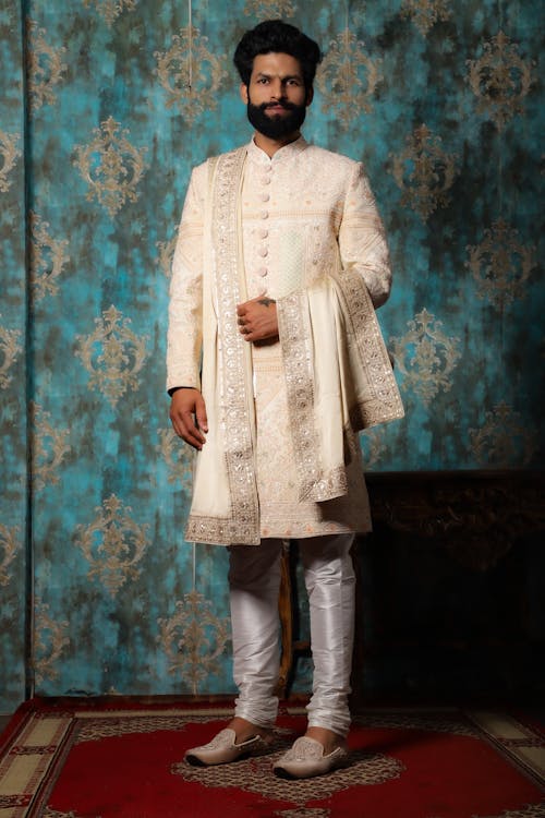 A Man Wearing a Sherwani