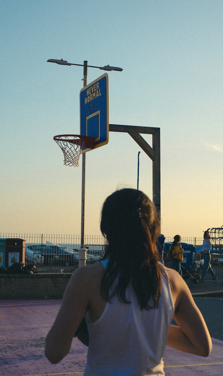 A Girl Playing Basketball