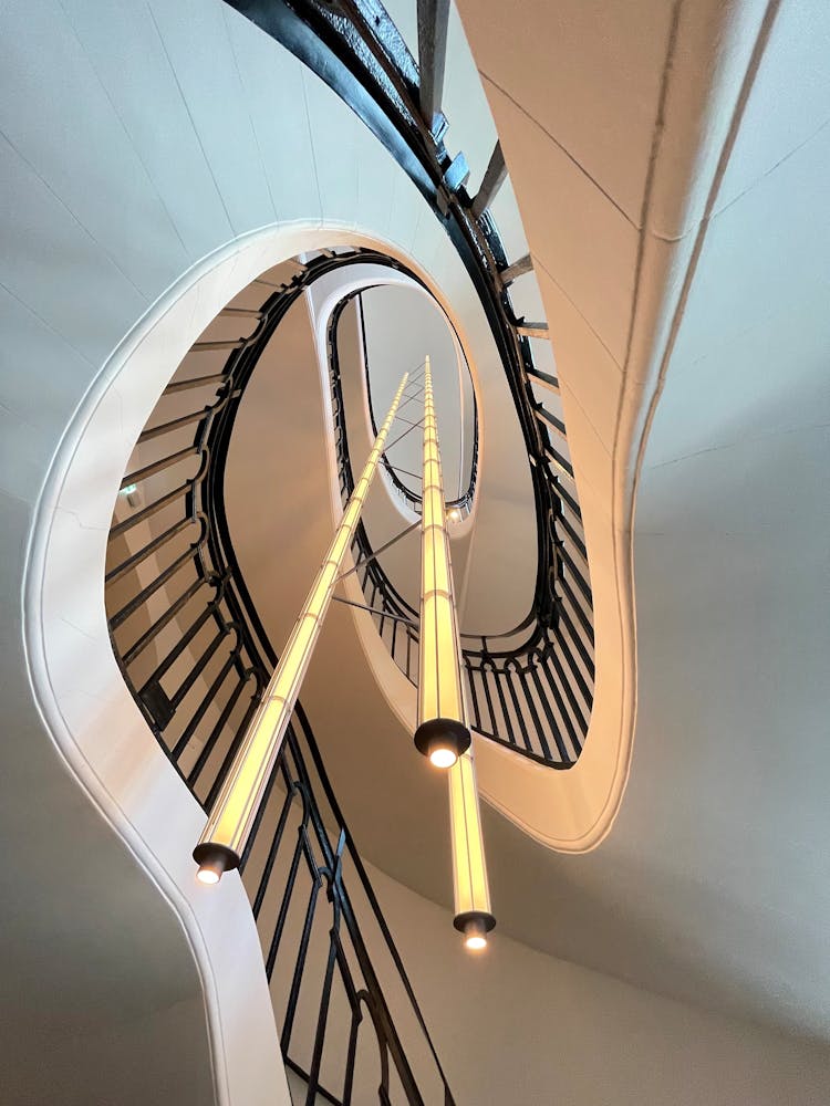 Modern Staircase And Lamps