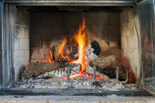 Close-up Photo of a Fireplace 