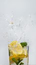 Lemon Slice Drop on Glass of Drink