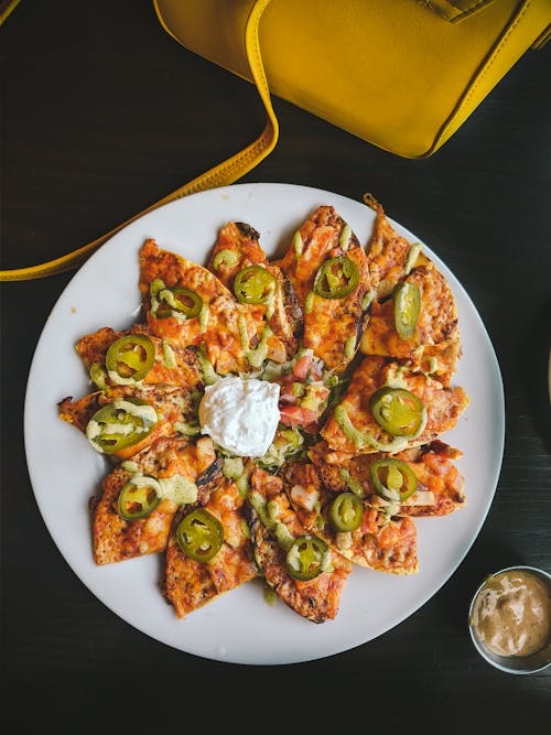 Scrumptious Food on a Ceramic Plate 