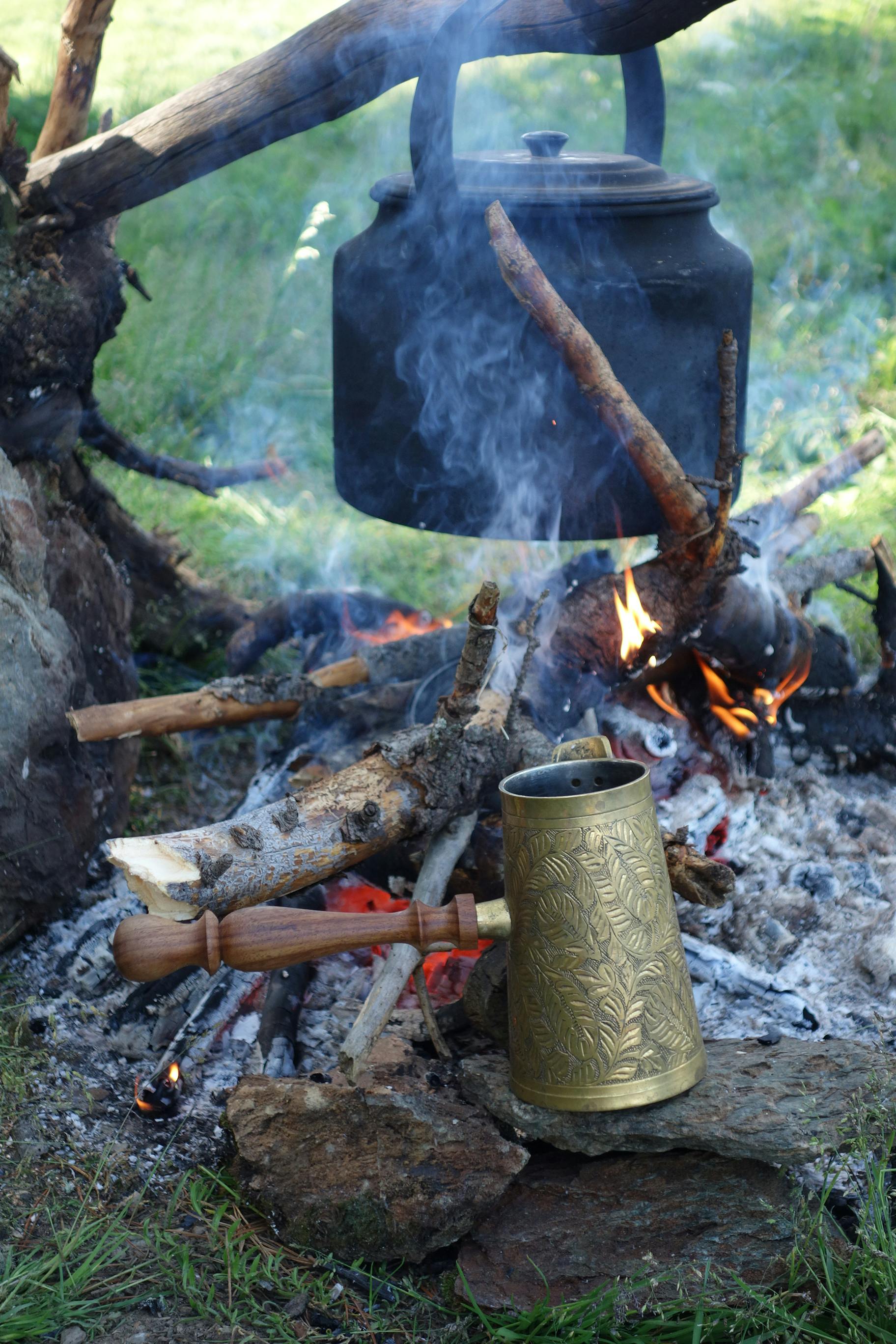 Hanging Kettle over Fire · Free Stock Photo