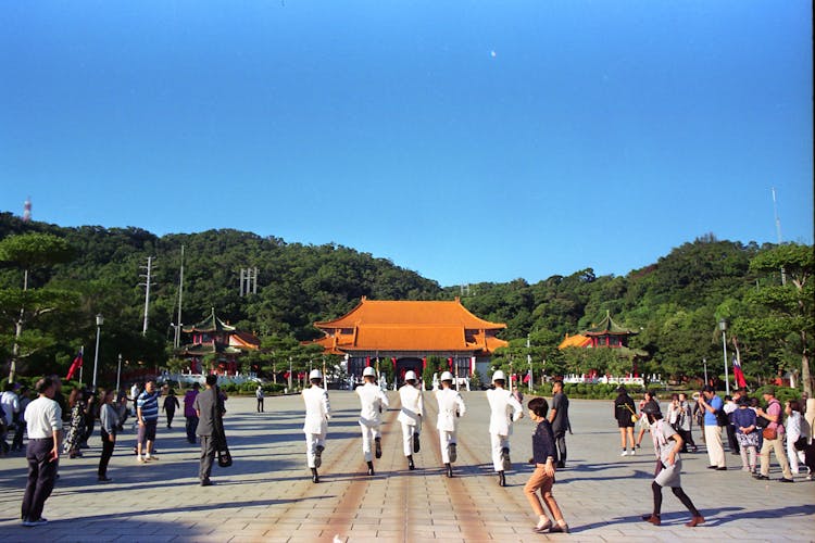 Marching Of Guards On A Monument 