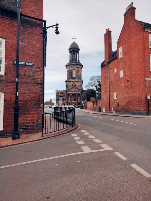 Free View of the St Chad's Church from Across the Street Stock Photo