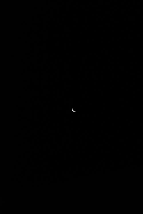 Small Crescent Moon on Black Sky 