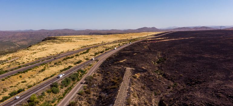 Highway near Laveen and the surrounding desert