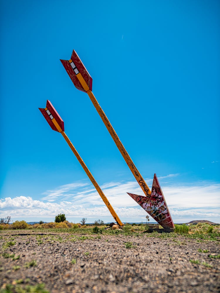 Arrow Signage Sticking To The Ground