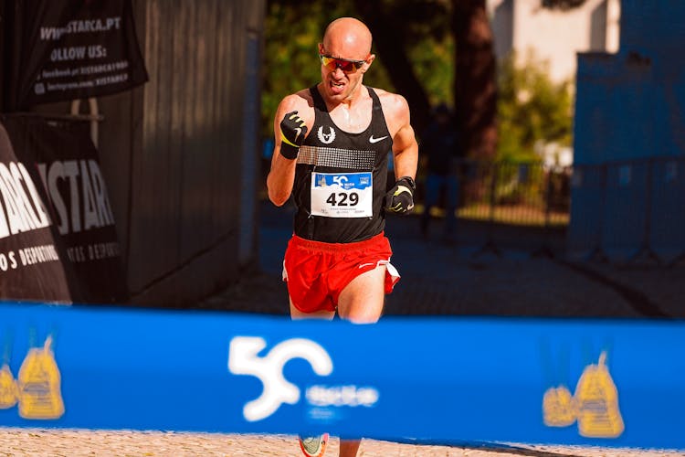 A Marathoner Near The Finish Line